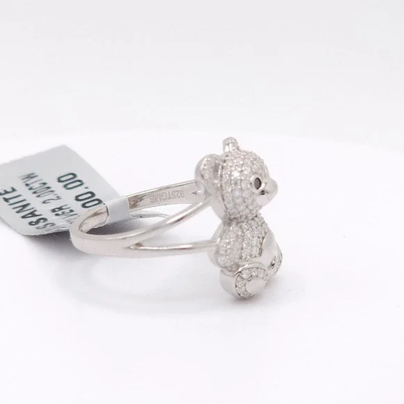 2.00 Ctw Moissanite Teddy Bear Ring – 925 Silver Plated, GRA Certified - Picture 10 of 17